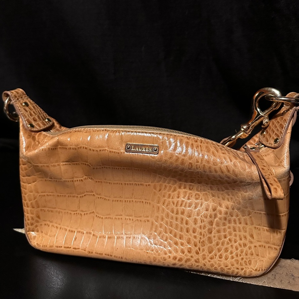 Lauren Tan Croc-Embossed Shoulder Bag